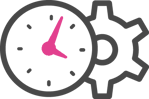Clock and Cog Icon