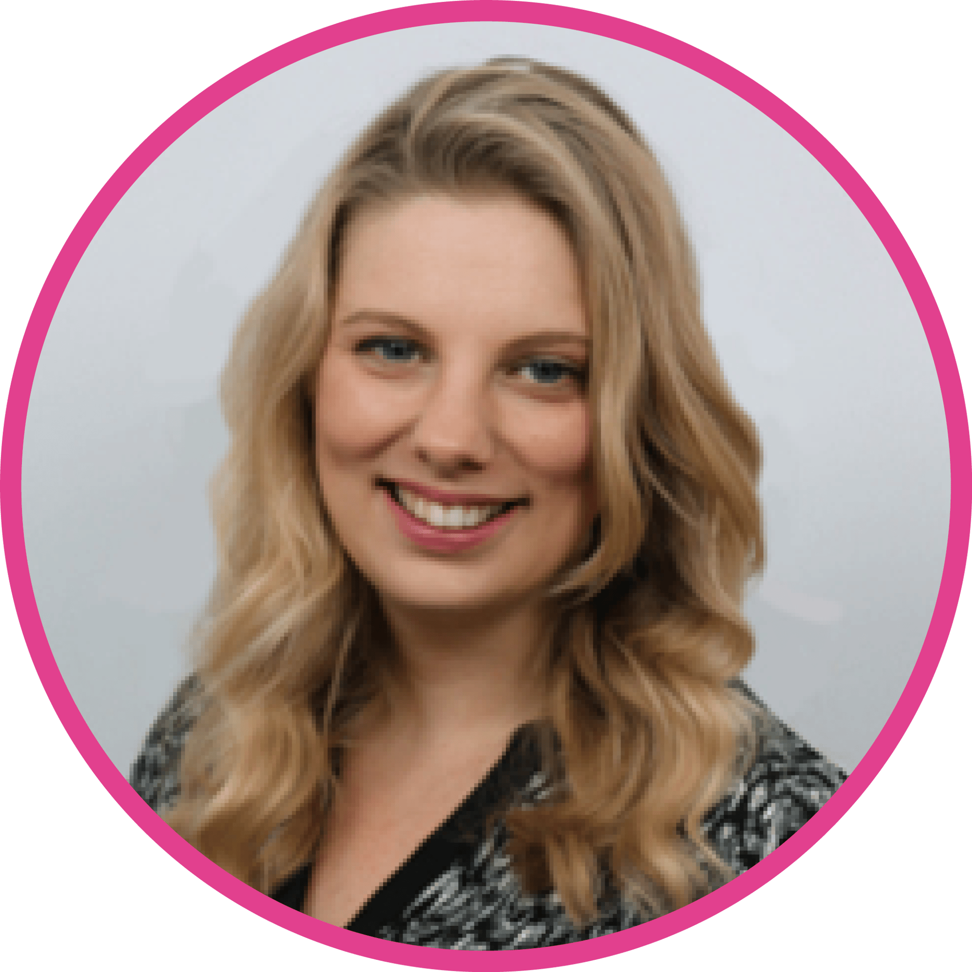 Webinar Presenter Jessica Gunning Headshot Pink Circle Template